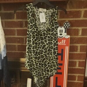 Zanzea Leopard Print Tank Top - Gray and Black